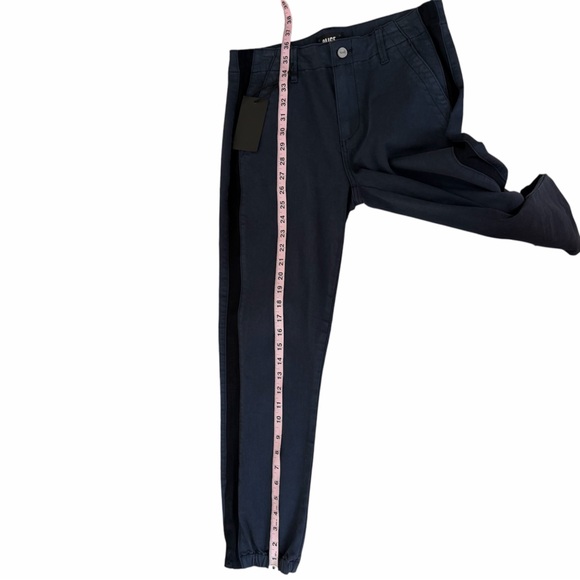 NWT PAIGE Size 28 Mayslie Navy Blue Ankle Crop Midrise Side Stripe Jogger Pants - Picture 15 of 16